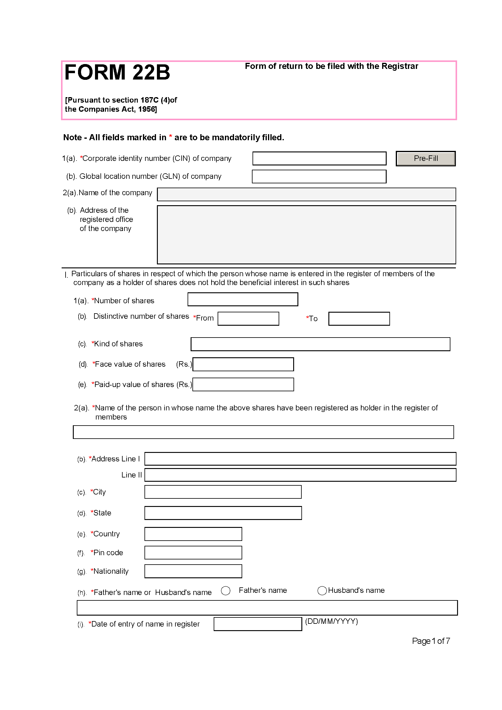 72 - Form of Return to be Filed with the Registrar-converted